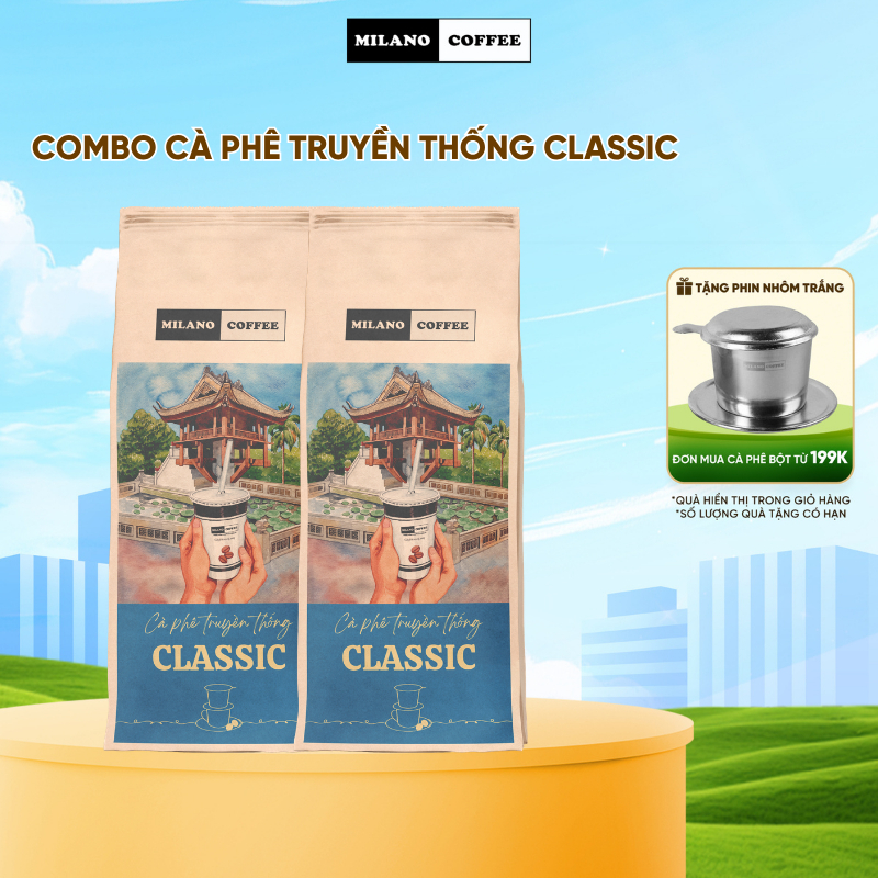 Combo 2 gói Cà phê Milano loại cà phê Đá 1 Truyền Thống 250g