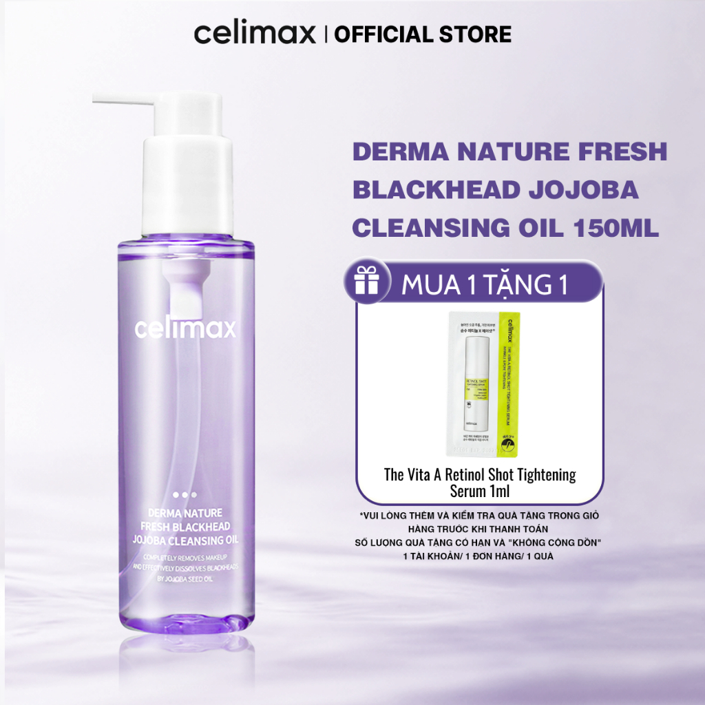 Dầu Tẩy Trang Sạch Sâu, Giảm Mụn Đầu Đen Celimax Nature Fresh Blackhead Jojoba Cleansing Oil 150ml [