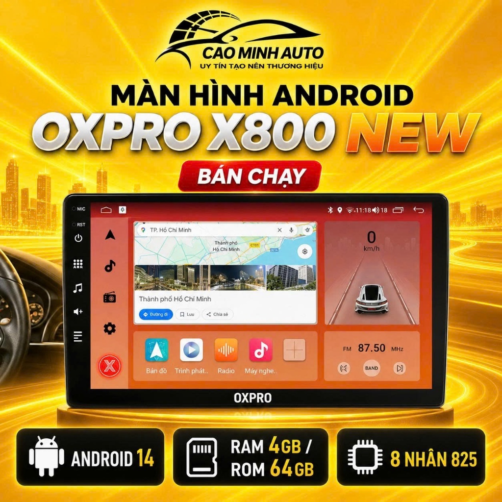 Màn Hình Ô Tô OXPRO X800 New Cao Cấp Hình Ảnh Sắc Nét Chất Lượng Cao