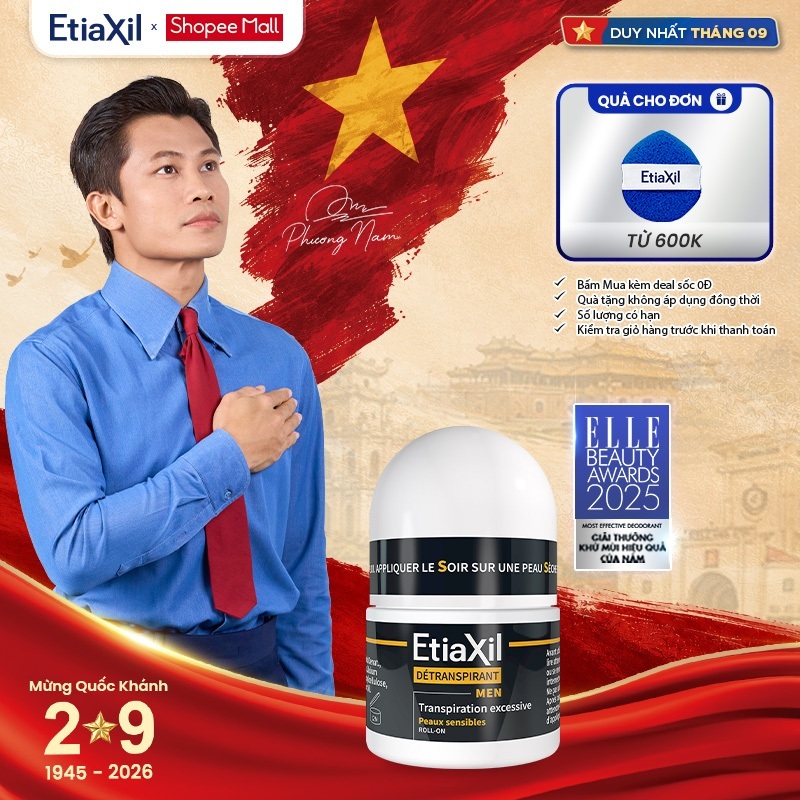 Lăn khử mùi mồ hôi dành cho nam giới Etiaxil Men 15ml