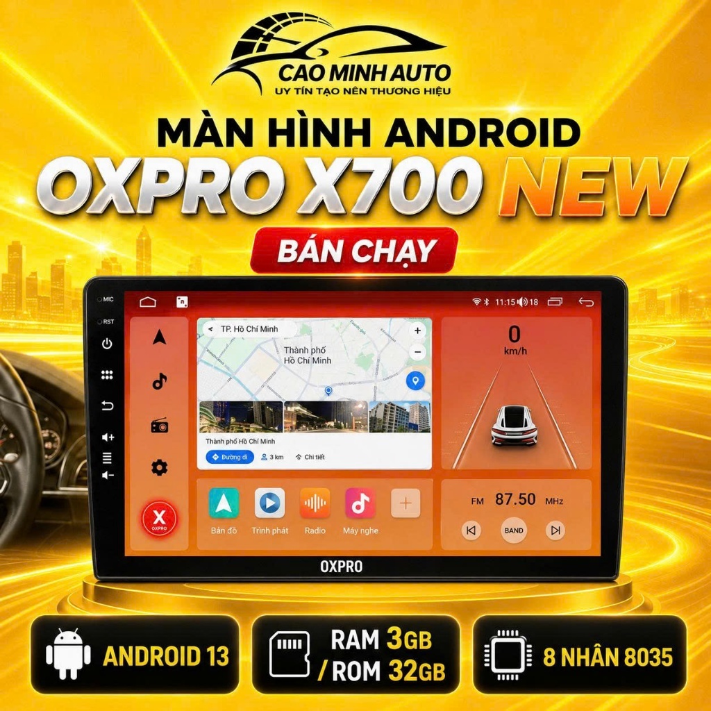 Màn Hình Ô Tô OXPRO X700 New Cao Cấp Hình Ảnh Sắc Nét Chất Lượng Cao