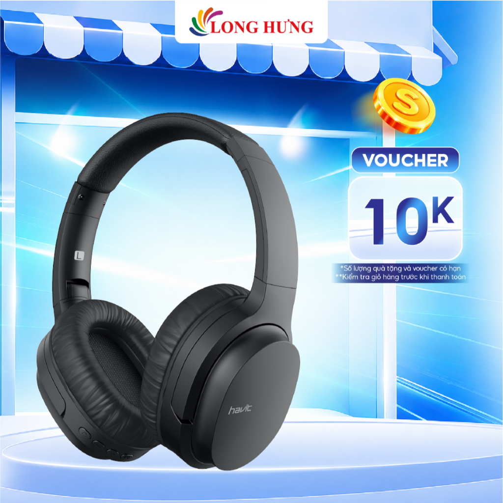 Tai nghe chụp tai Bluetooth Havit i62 - Đen, Be, Hồng, Trắng - Dung lượng pin 8 giờ