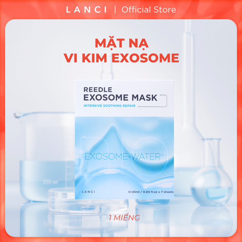 [1 miếng] Mặt Nạ Vi Kim Exosome LANCI Reedle Exosome Mask giúp cấp ẩm, phục hồi làn da mềm mịn