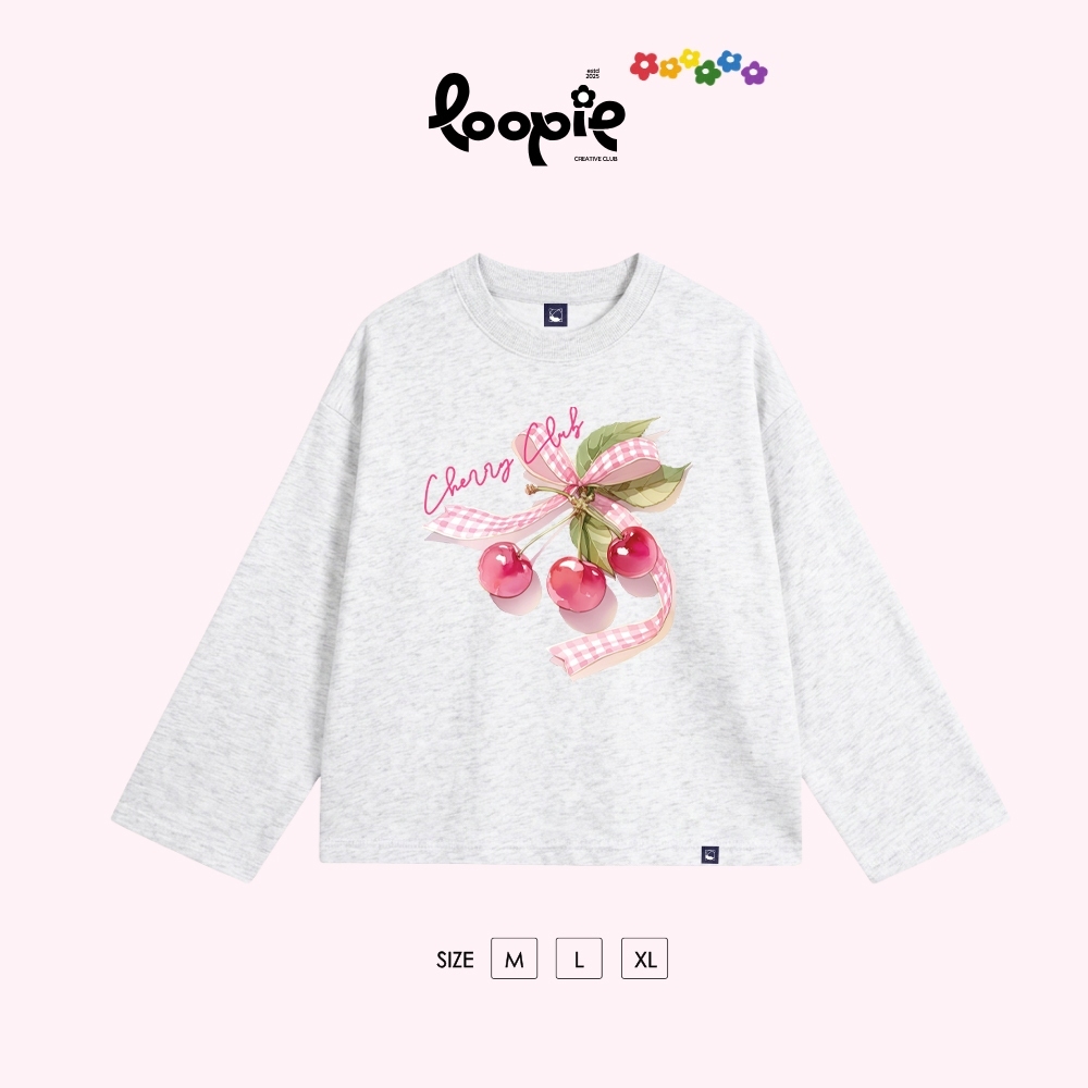 Áo Boxy Dài Tay LOOPIE CLUB BST72 Cherry Plaid - Cotton 4 Chiều Mát Lạnh Che Nắng Mặc Hàng Ngày