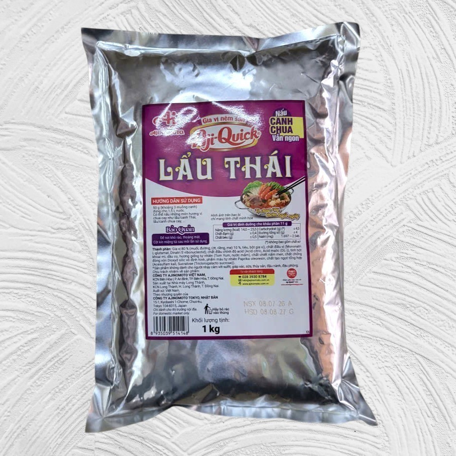 AJI QUICK < GÓI LẨU THÁI LỚN 1Kg > GIA VỊ NÊM SẴN LẨU THÁI, CANH CHUA AJINOMOTO Thai Hot Pot Seasoni