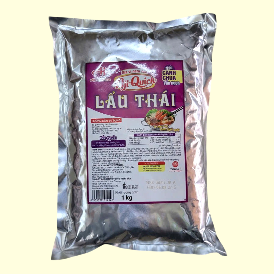 AJI QUICK + GÓI LẨU THÁI LỚN 1Kg + GIA VỊ NÊM SẴN LẨU THÁI, CANH CHUA AJINOMOTO Thai Hot Pot Seasoni