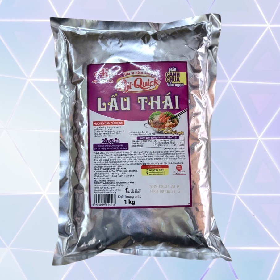 AJI QUICK (GÓI LẨU THÁI LỚN 1Kg) GIA VỊ NÊM SẴN LẨU THÁI, CANH CHUA AJINOMOTO Thai Hot Pot Seasoning