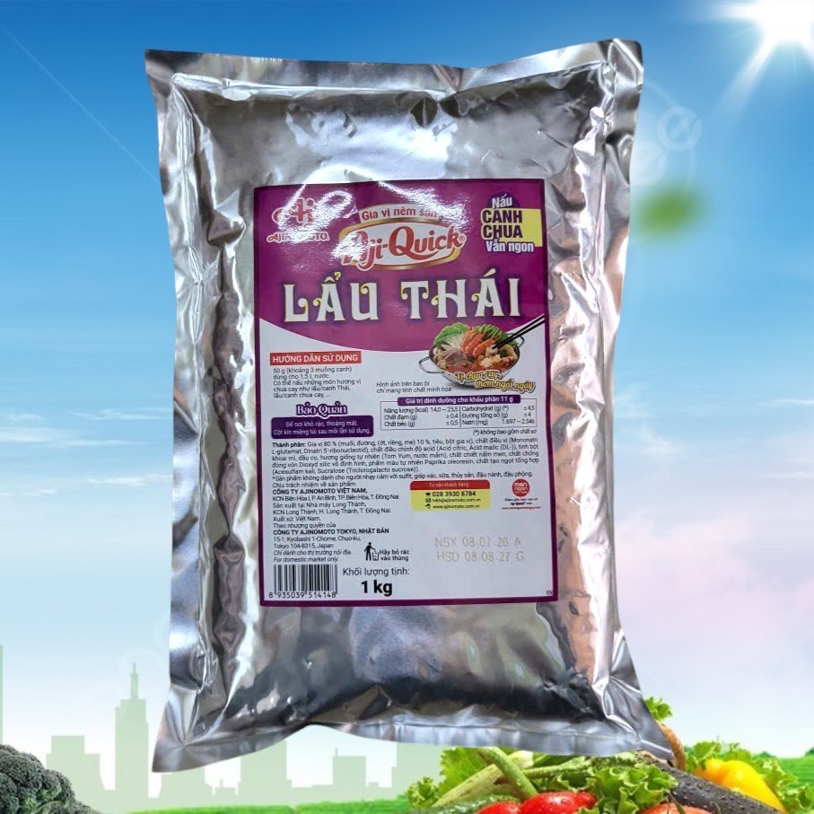 AJI QUICK ++ GÓI LẨU THÁI LỚN 1Kg ++ GIA VỊ NÊM SẴN LẨU THÁI, CANH CHUA AJINOMOTO Thai Hot Pot Seaso