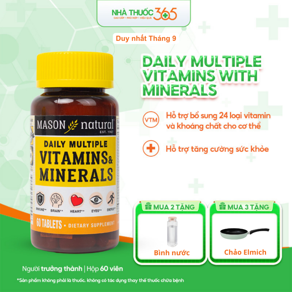 Viên Uống MASON Hỗ Trợ Sức Khoẻ Tổng Quát Natural Daily Multiple Vitamins Whith Minerals