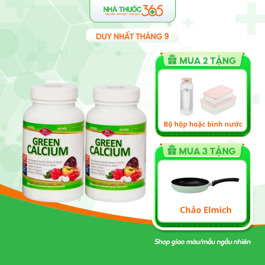 Combo 2 Canxi Hữu Cơ Cho Bà Bầu Olympian Labs Green Calcium Giúp Xương Chắc Khỏe Cho Trẻ Em Và Người