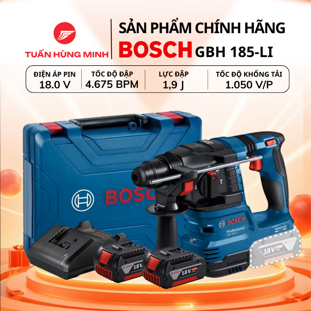 Máy khoan động lực dùng Pin 18V GBH 185-LI Chính Hãng, Thân máy không kèm pin sạc