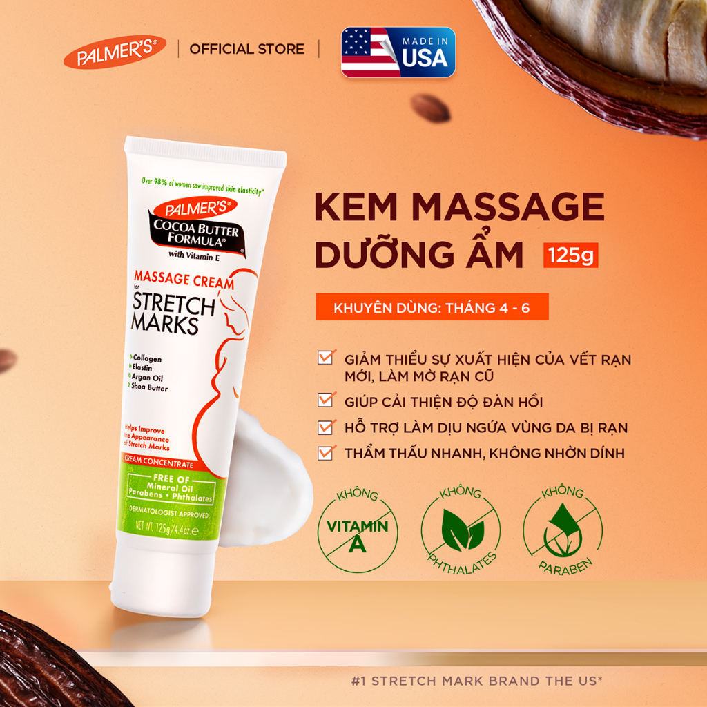 [Palmer's] Kem Rạn Da Palmers Cocoa Butter Formula Massage Cream for Stretch Marks Body Cream Concen
