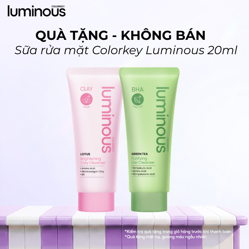 Sữa Rửa Mặt Bùn Khoáng Colorkey Luminous Phù Hợp Da Nhạy Cảm Giúp Làm Sạch Sâu, Giữ Ẩm, Không Gây Khô Da 20g