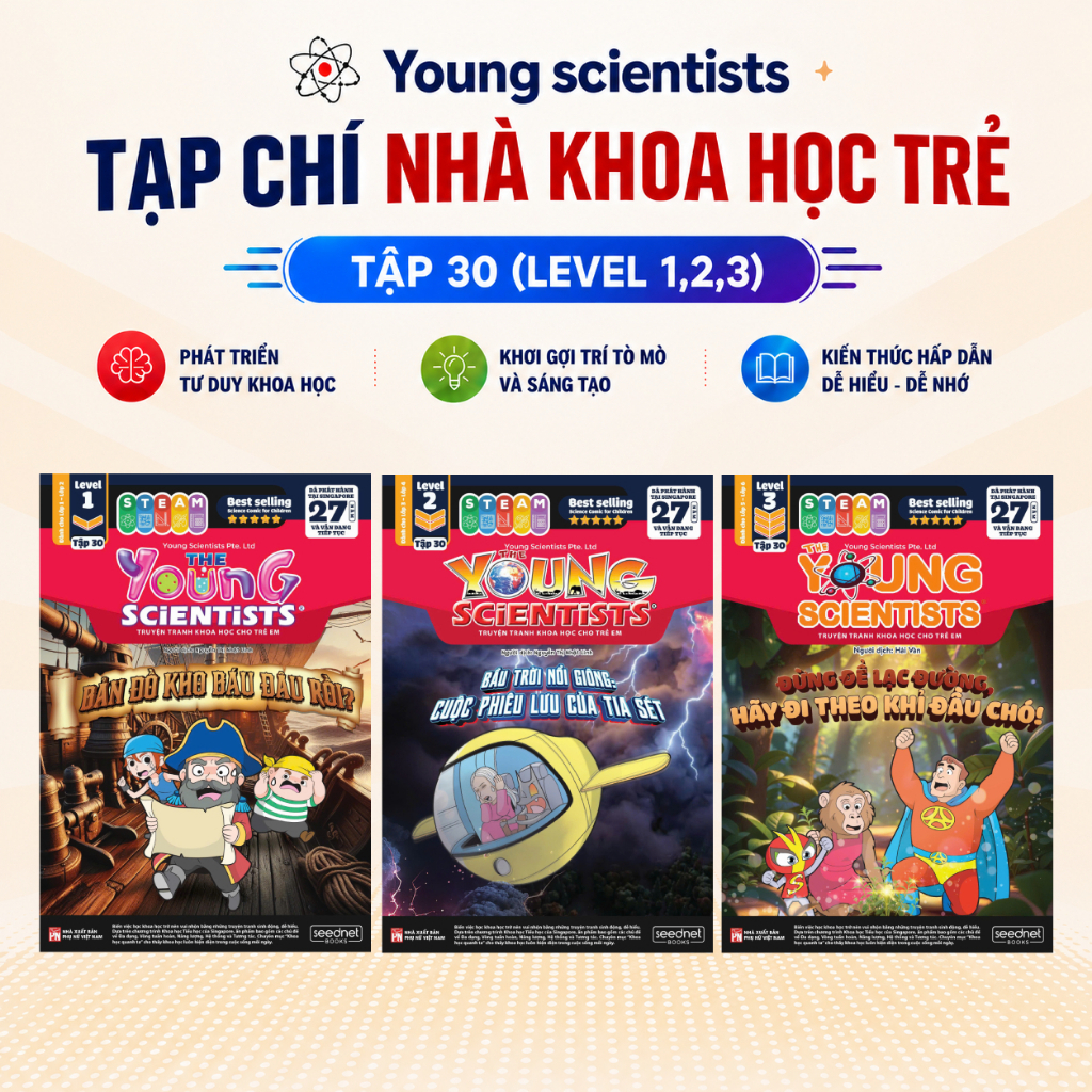 Young scientists Tạp chí nhà khoa học trẻ Tập 30 (Level 1,2,3) - Sách khoa học kì thú cho bé 5 tuổi 