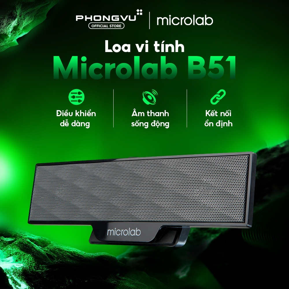 Loa vi tính Microlab B51 (2.0) 4W - Kết nối USB & 3.5mm - Bảo hành 12 tháng