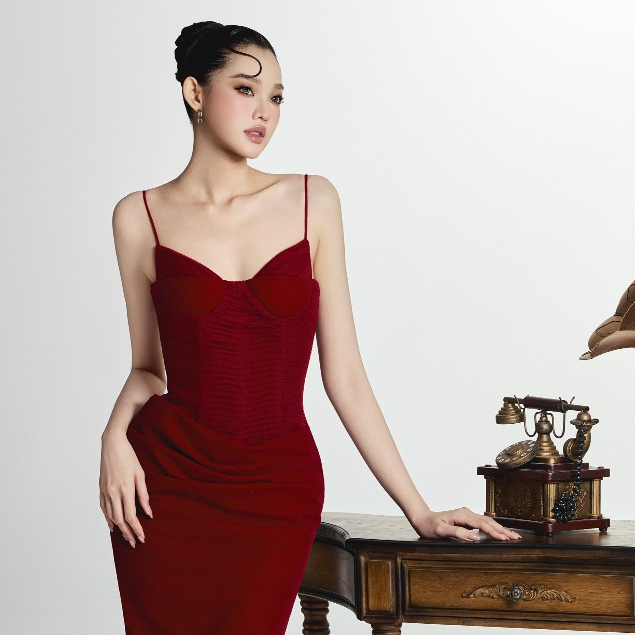 [BYDI DESIGN] AUREY DRESS - Đầm Maxi Hai Dây Corset Ôm Dáng Sang Trọng, Qúy phái