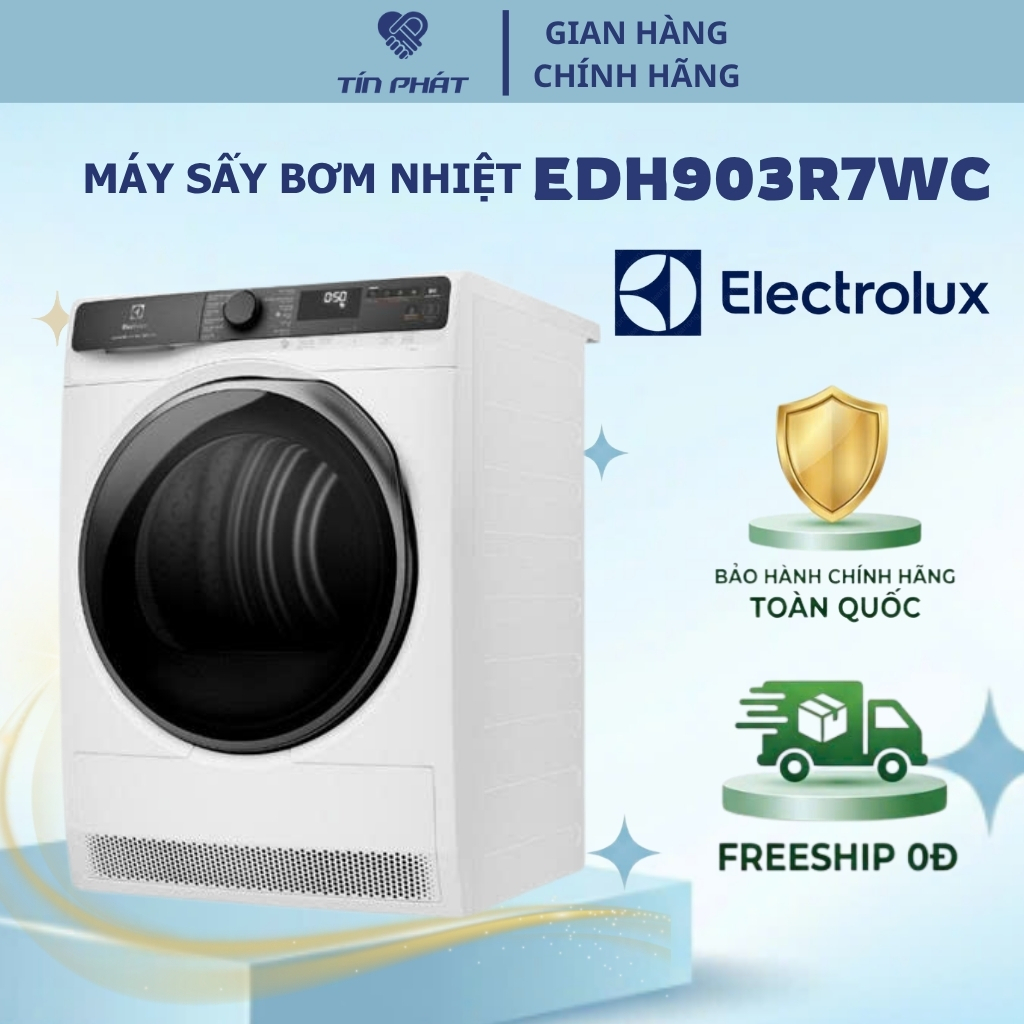 [Miễn phí giao lắp HN] Máy sấy bơm nhiệt Electrolux 9kg UltimateCare 700 - EDH903R7WC - EDH903R7SC
