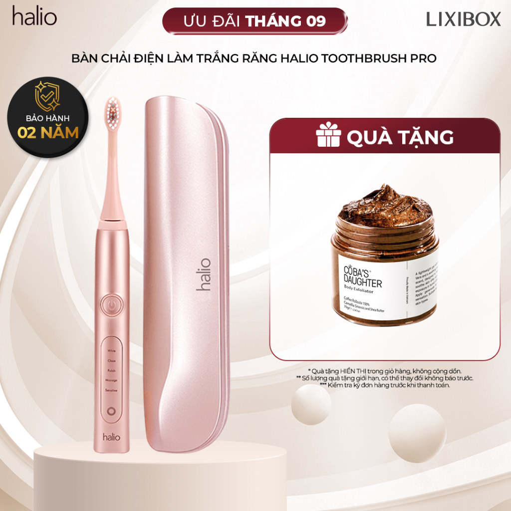 [SPLIVE] Bàn Chải Điện Làm Trắng Răng Halio Sonic Whitening Electric Toothbrush PRO Kèm Hộp Đựng