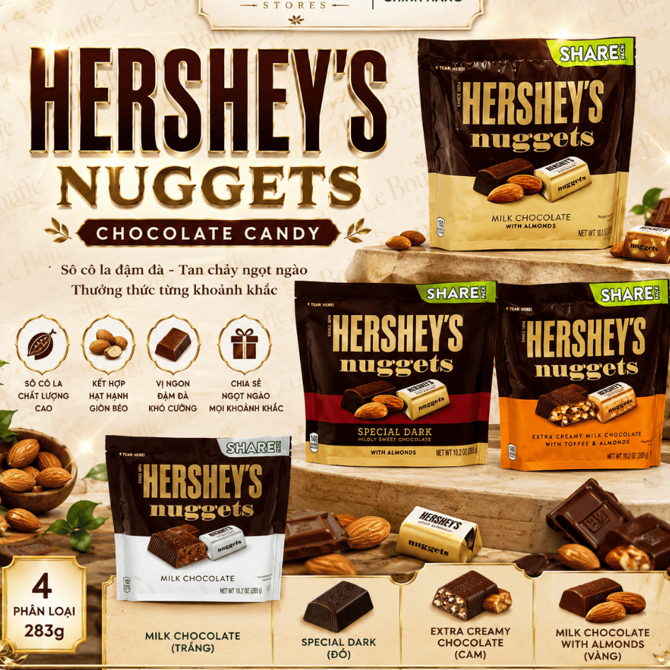 Socola Hershey's Nuggets nổi tiếng của Mỹ