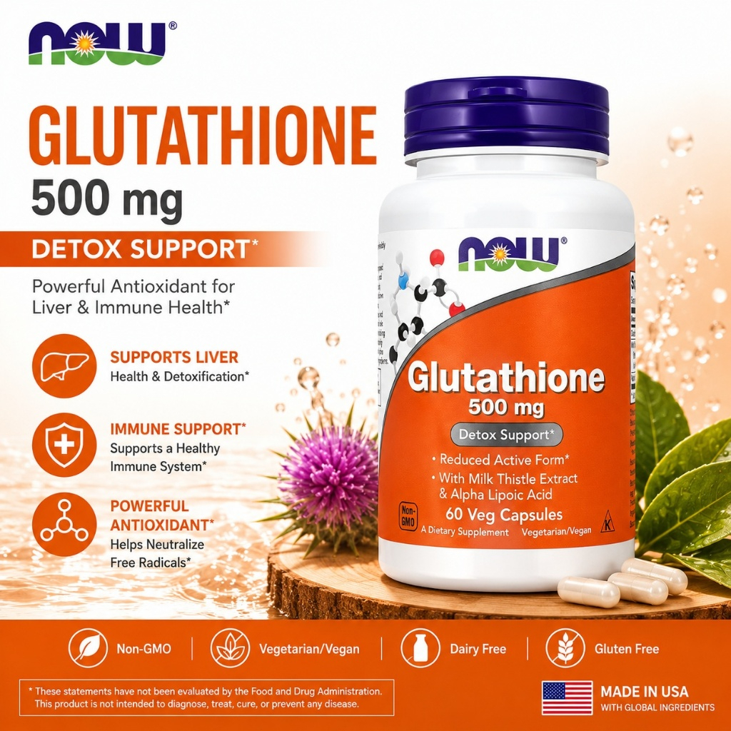 Viên uống NOW Foods Glutathione 500mg 60 viên