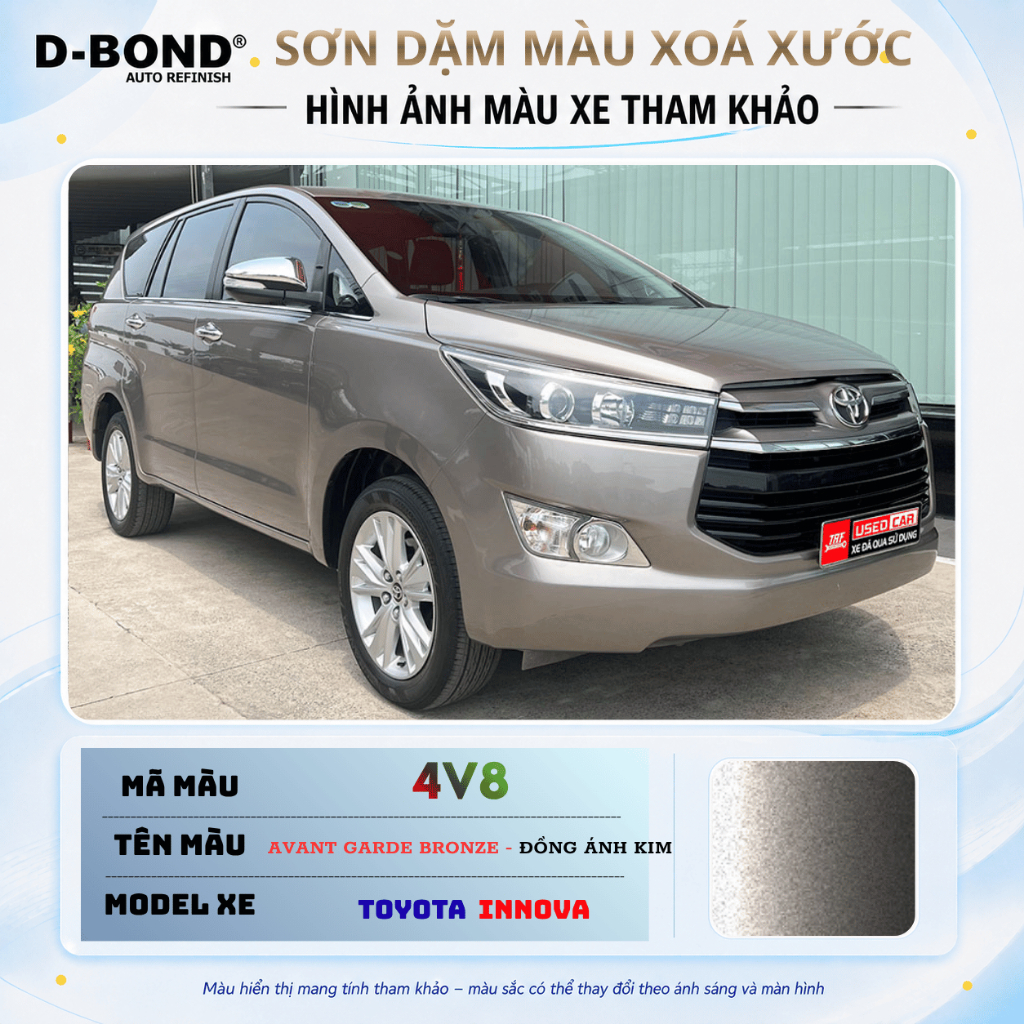 4V8 - AVANT GARDE BRONZE cho xe TOYOTA INNOVA màu Đồng Ánh Kim - Sơn xịt dặm màu xoá xước ô tô D-BON