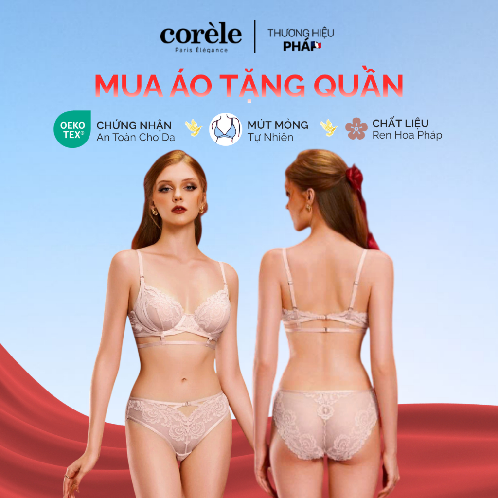 [Limited Edition] Set Nội Y Ren Hừng Đông - Áo Bralette Gợi Cảm + Quần Ren Mảnh Cuốn Hút | CORELE LU