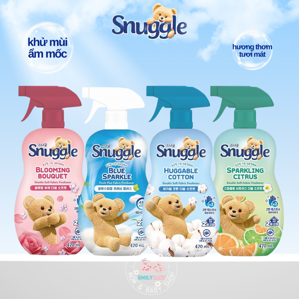 Xịt Thơm Quần Áo Snuggle Hàn Quốc Chai Vòi Xịt 470ml