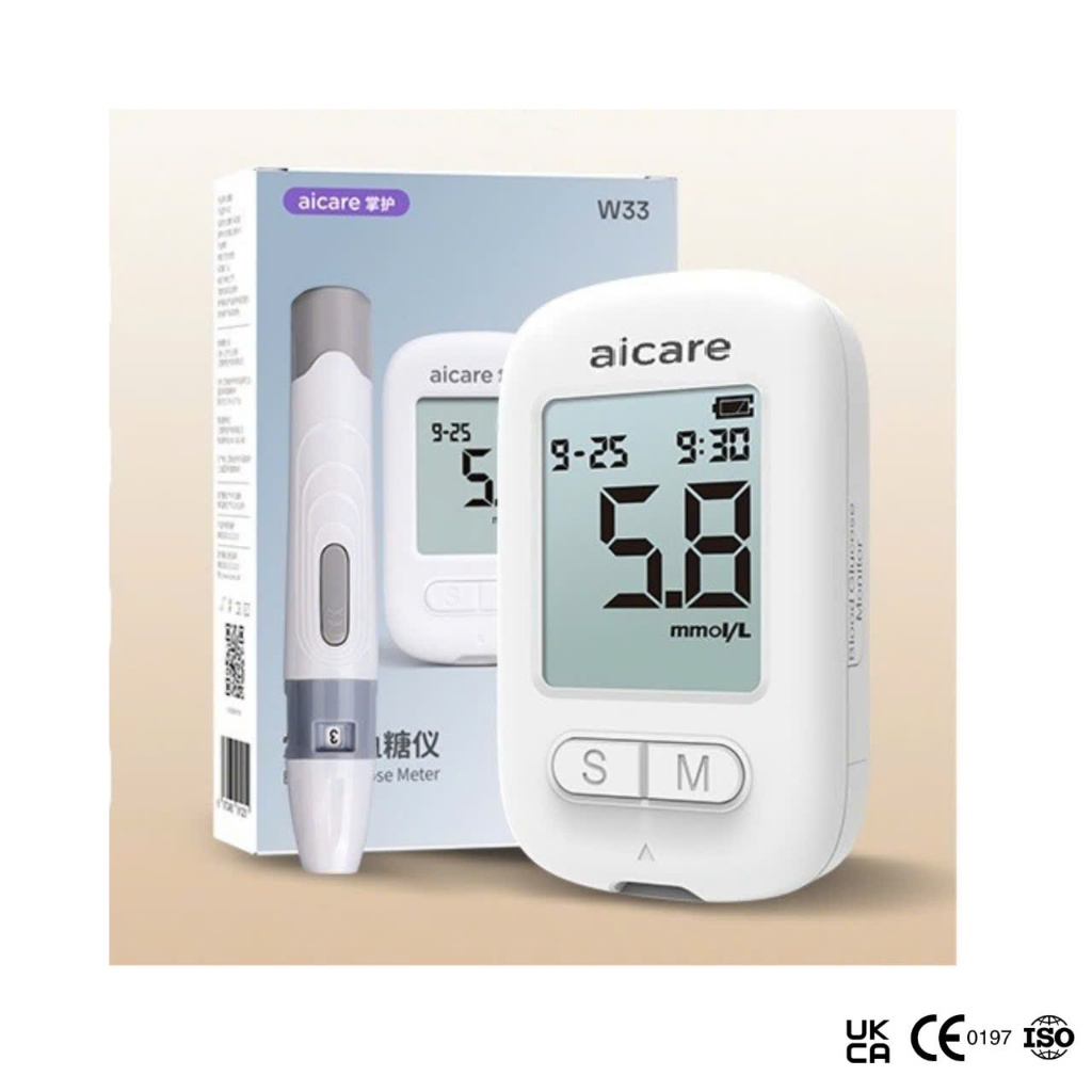 Máy đo đường huyết Aicare W33 - Tặng kèm 50 que thử + 50 kim