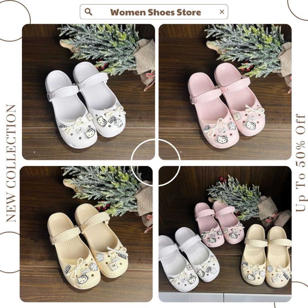 Dép Sục Nữ Đế Cao Tôn Dáng, Dép Sục Nữ Đế Êm Chân Đính Charm Sticker Dễ Thương Đi Hàng Ngày | AG08