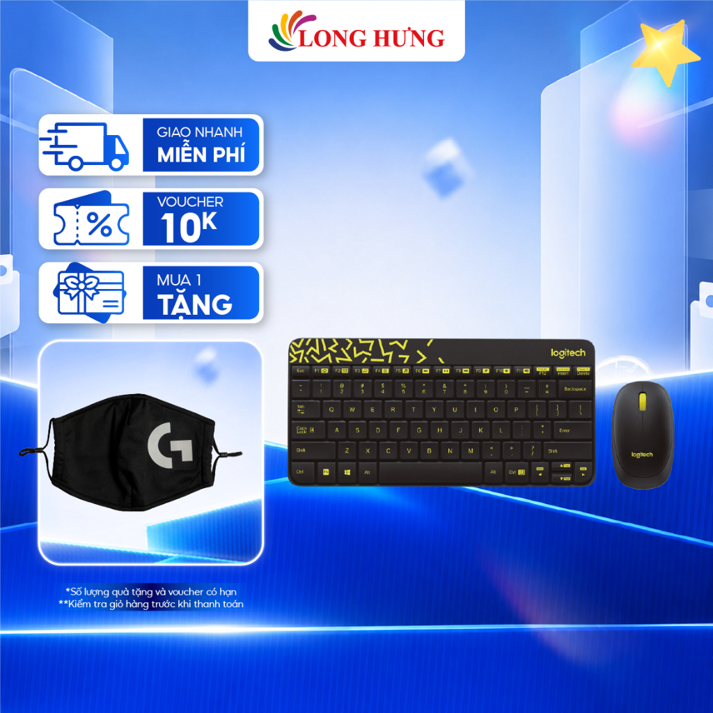 Combo chuột và bàn phím không dây Logitech MK240 - Hàng chính hãng