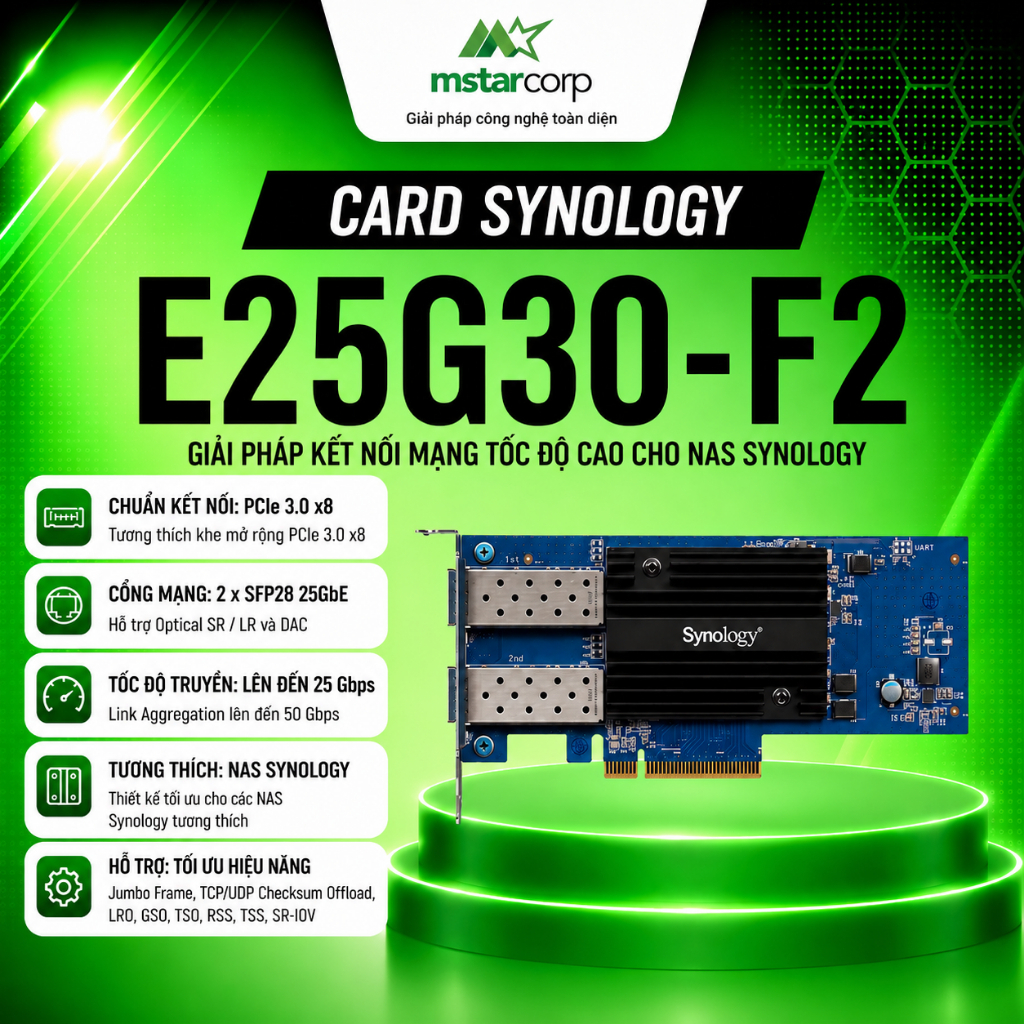 Card Synology E25G30-F2 - Bảo hành chính hãng - Mstar corp