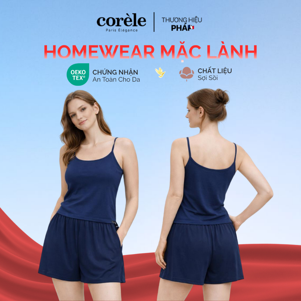 [Mặc Lành] Set mặc nhà áo 2 dây form ôm & quần short suông modal sợi sồi kháng khuẩn, chuẩn TENCEL &