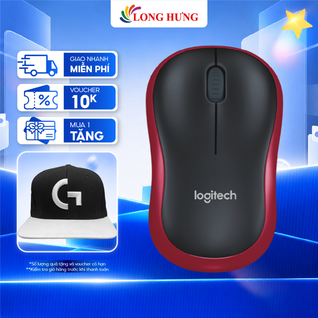 Chuột không dây Logitech M185 - Hàng chính hãng