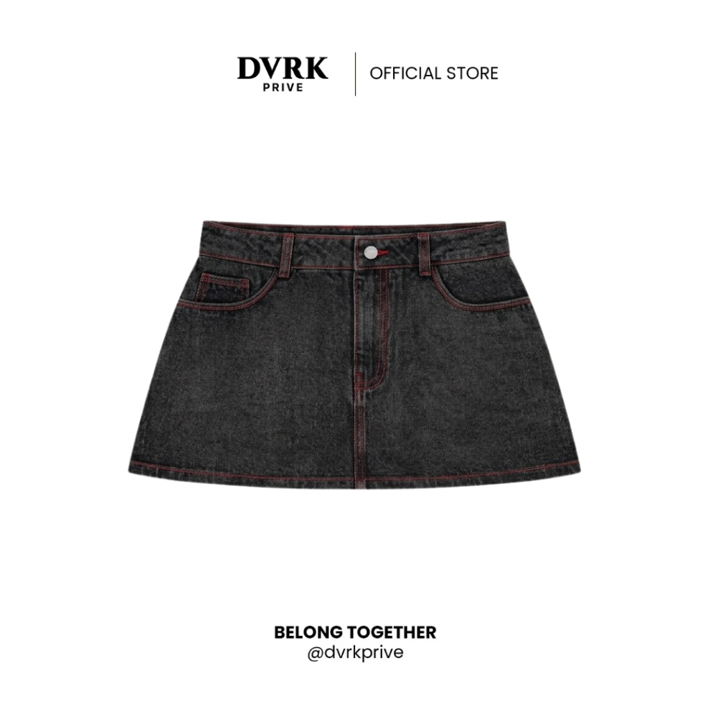 Chân Váy Jeans Ngắn Nữ Dáng Chữ A DVRK Privé Vải Denim Cao Cấp Basic Local Brand Chính Hãng