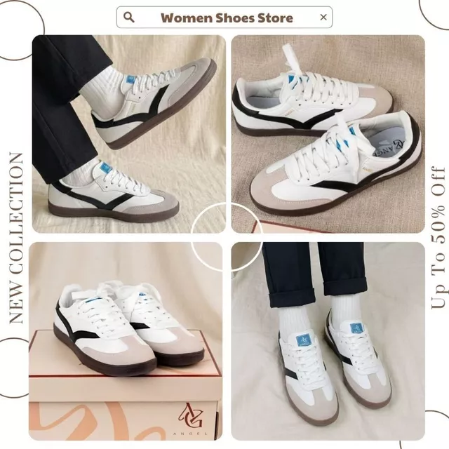 Giày Thể Thao Trắng Sọc Đen, Giày Sneaker Trắng AG Street Chính Hãng Đi Học Đi Chơi | AG06