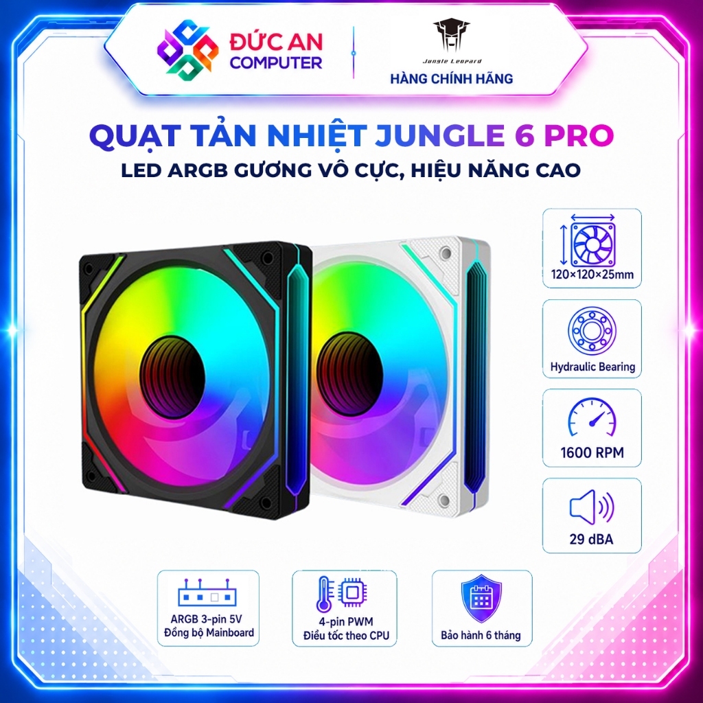 Quạt Tản Nhiệt Jungle Leopard 6 Pro (Led ARGB)