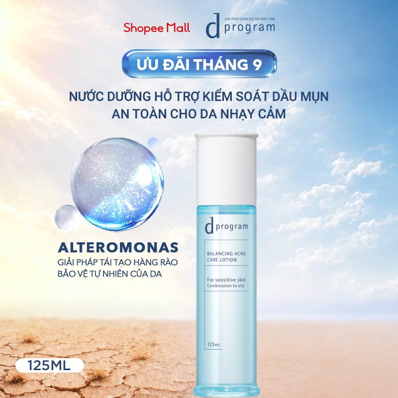 Nước dưỡng ẩm kiềm dầu ngừa mụn cho da nhạy cảm d Program Balancing Acne Care Lotion 125ml