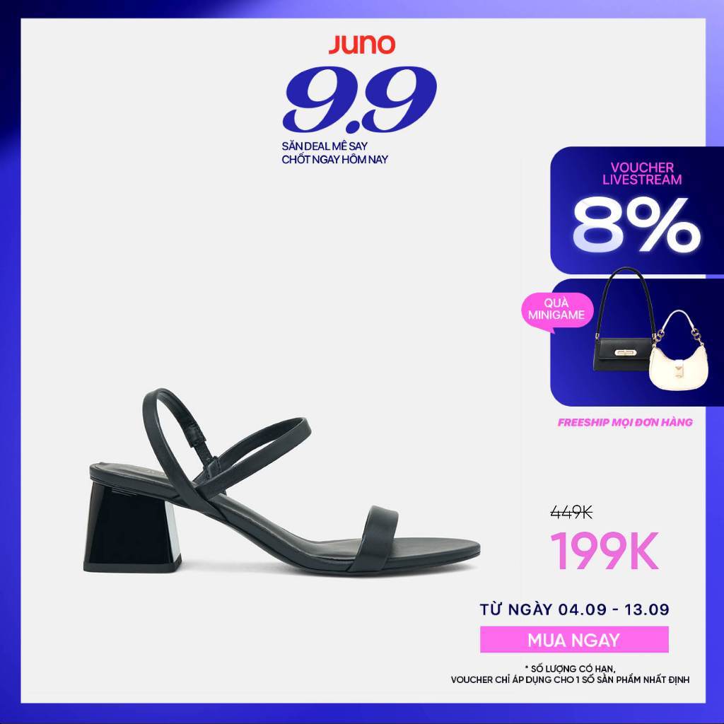 Giày Sandal Nữ 5cm Thời Trang JUNO Gót Thấp Quai Ngang SD05112