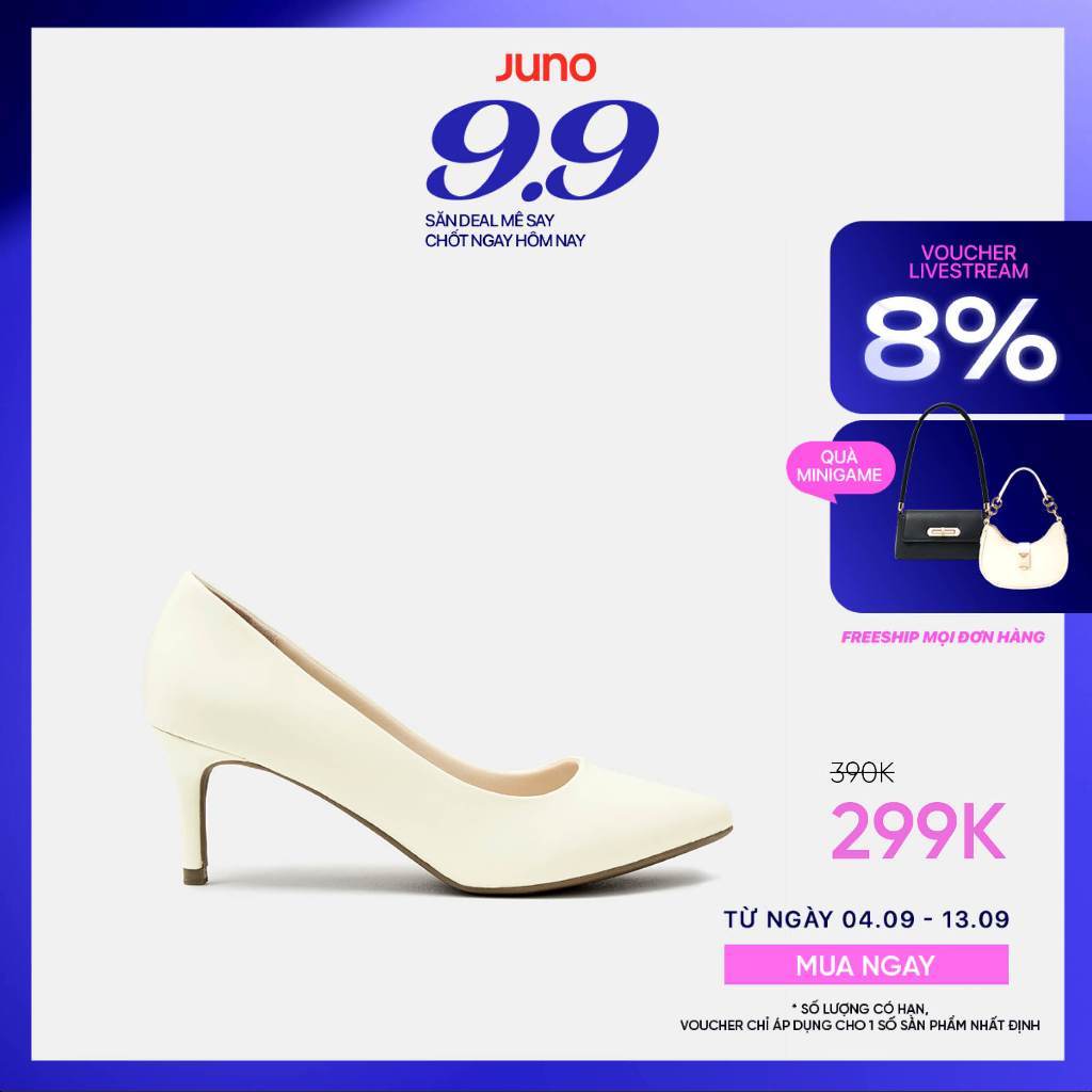 Giày Cao Gót Nữ 7cm Thời Trang JUNO Giày Cao Gót Mũi Nhọn Gót Thanh CG07080