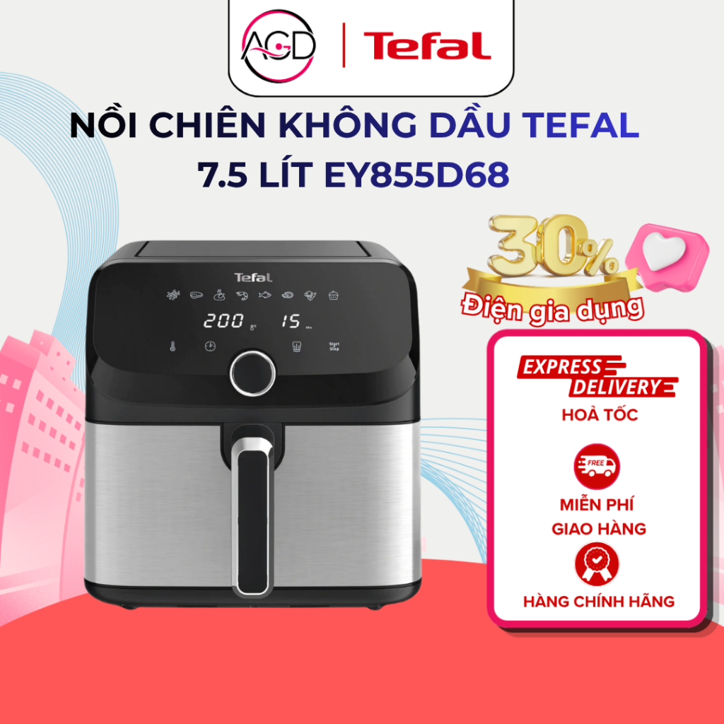Nồi chiên không dầu Tefal EY855D68 7.5 lít - Chính hãng, bảo hành 24 tháng