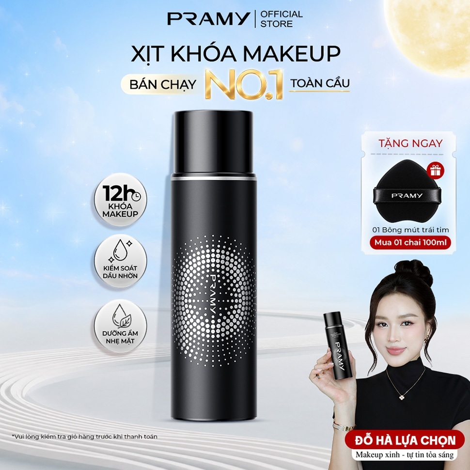 [CHÍNH HÃNG] PRAMY Xịt Khóa Lớp Nền Cố Định Lớp Nền Lâu Trôi, Cấp Ấm, Kiềm Dầu Hiệu Quả Dành Cho Da 