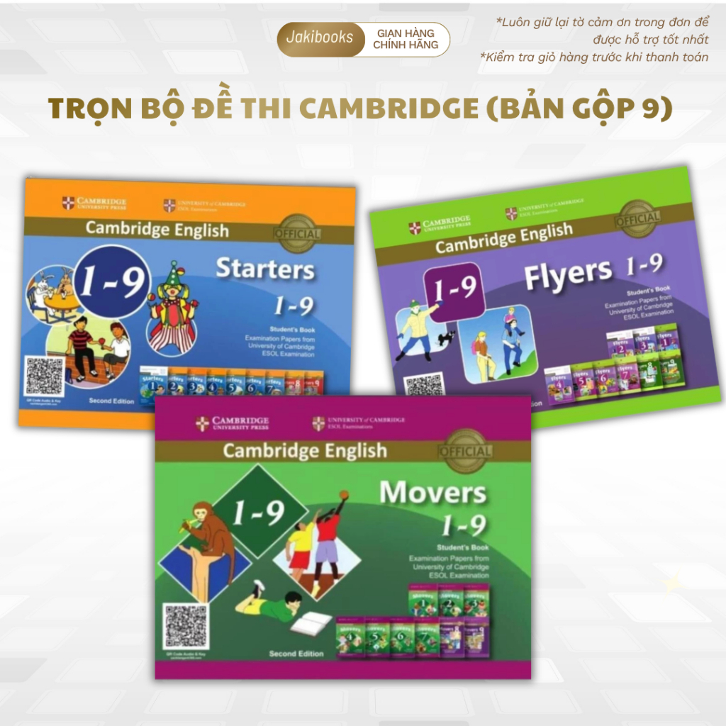 Sách tiếng Anh - Sách Luyện Đề Cambridge English Bản Gộp 9 Starters - Movers - Flyers