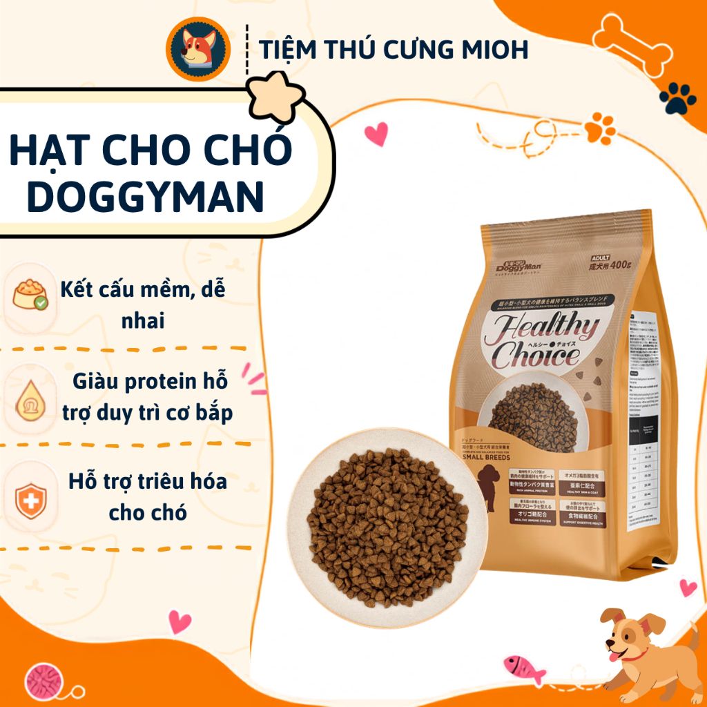 Thức ăn cho chó, Hạt cho chó Doggyman và Hạt Jialun trộn thịt gà và lòng đỏ trứng sấy lạnh
