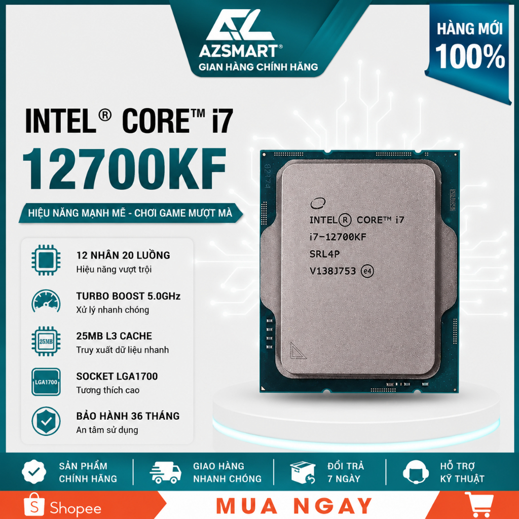 CPU Intel Core i7-12700KF NEW TRAY FULL VAT BH 36T