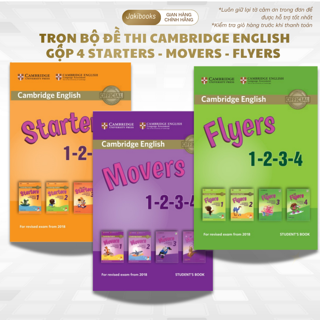 Sách tiếng Anh - Đề Luyện Thi Cambridge YLE Gộp 4 - Starters - Movers - Flyers