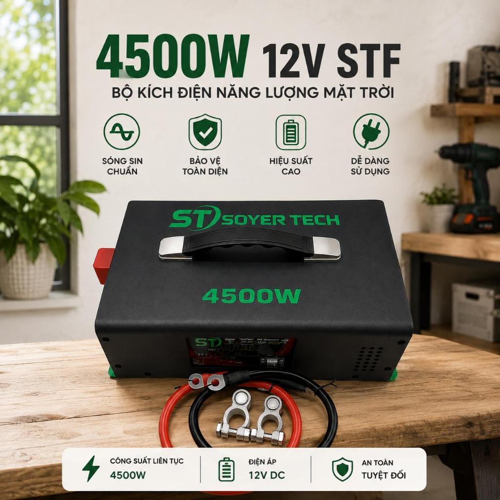 BỘ INVETER  SINE CHUÂN STF SOYER TECH  12V 4500W STF  I SOYER TECH 12V 4500W