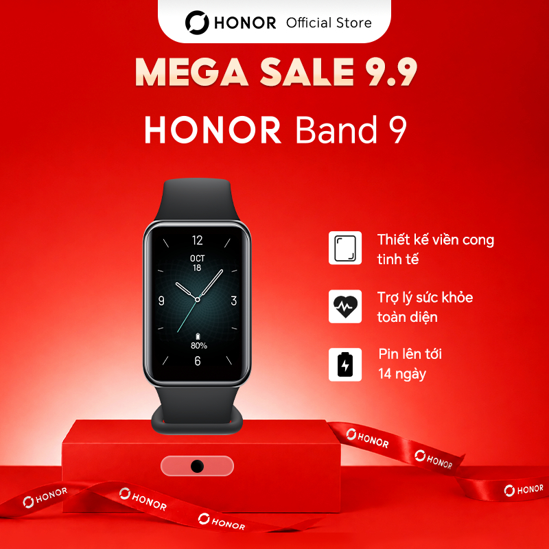 Đồng hồ đeo tay thông minh Honor Band 9 Pin 14 ngày Kháng nước 5ATM 96 chế độ thể thao| BH 12 Tháng