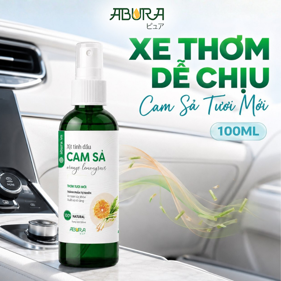 Xịt Thơm Ô Tô ABURA 300ml - Cho Xe Đóng Cửa Cả Ngày Ngoài Bãi
