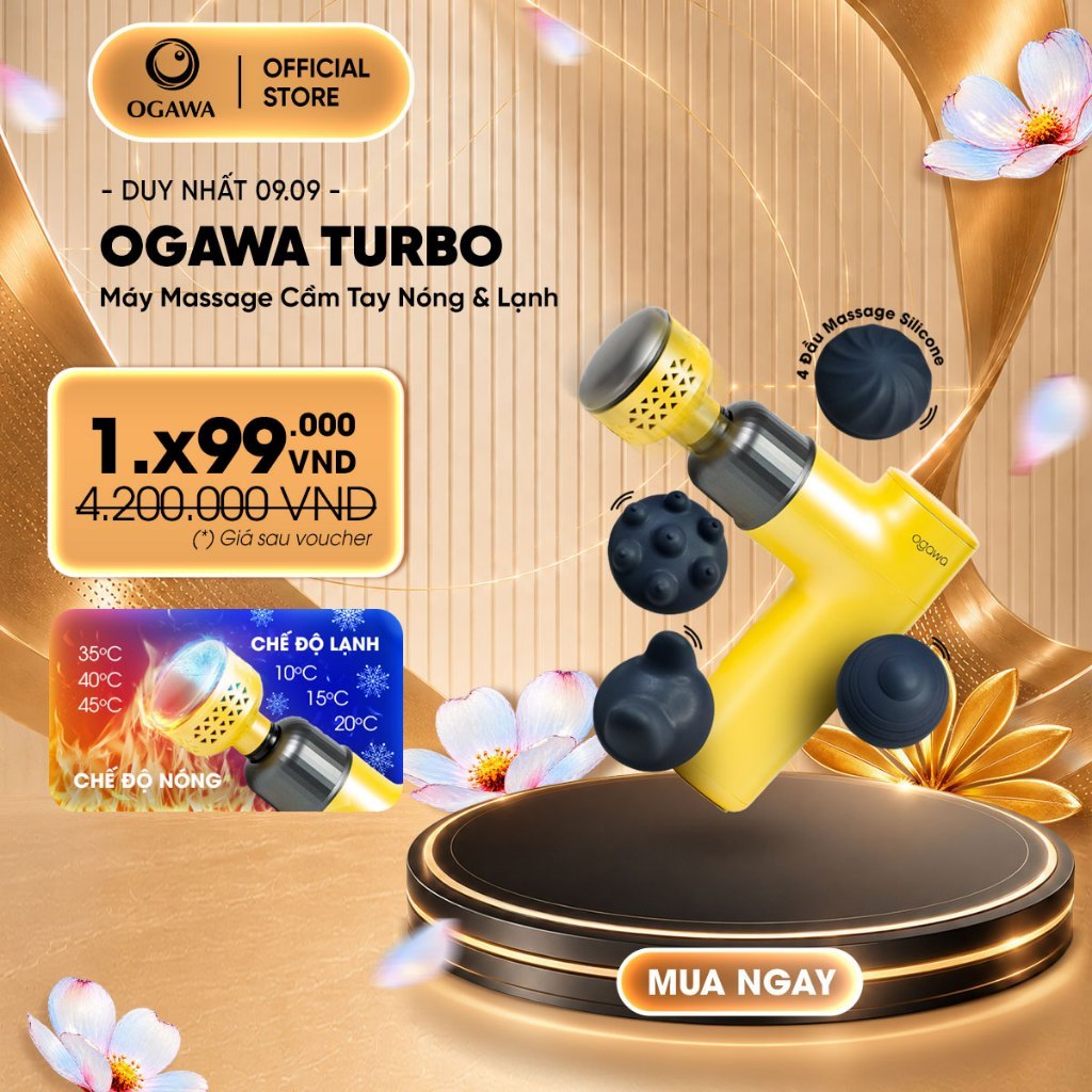 Máy massage cầm tay NÓNG LẠNH OGAWA - thiết kế độc đáo, tiện lợi