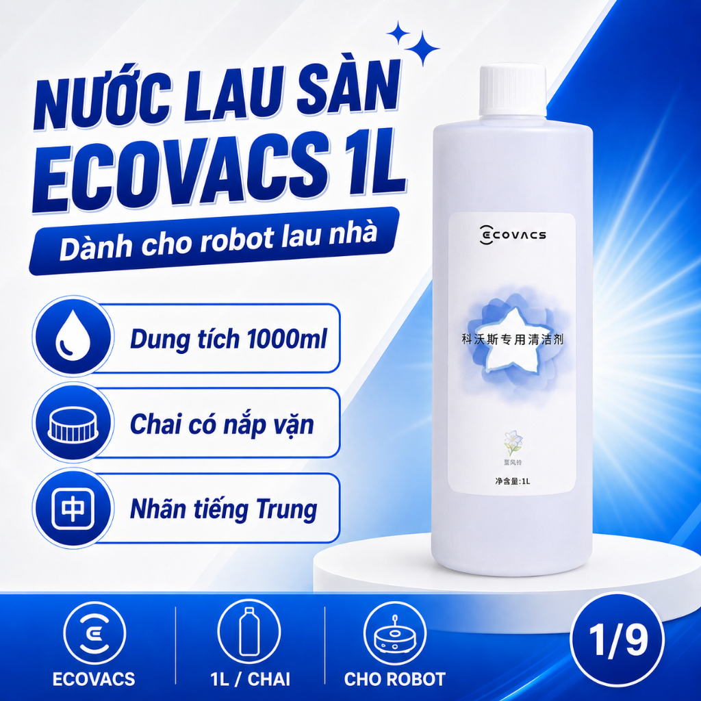 Nước lau sàn Ecovacs - Nước lau nhà cho robot, Phụ kiện robot hút bụi Viên lau sàn Ecovacs.1 lít